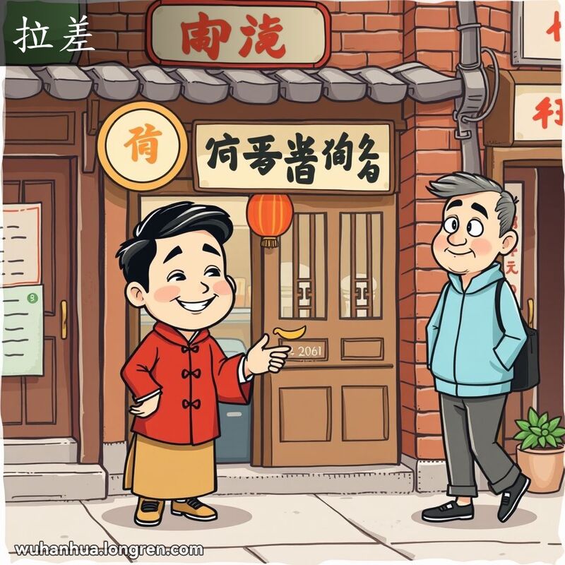 一位武汉男子在老街小店前向路人请求帮忙，背景是武汉老街景