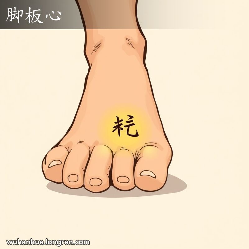 一个人的脚掌特写，突出脚掌中央部分，背景简单中性