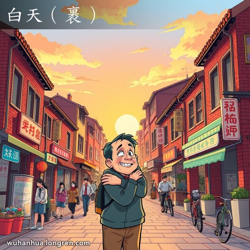 武汉老街从早晨到傍晚的一天时间变化，市民从开店到关店的日常活动