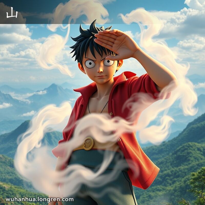 武汉居民眺望远处的山景，背景是武汉的乡村风光